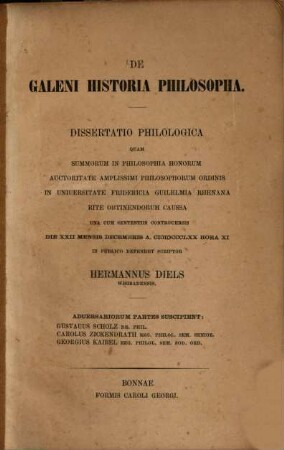De Galeni historia philosopha