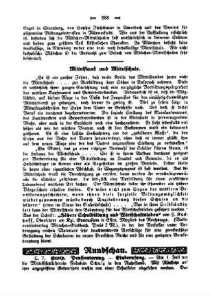 Mittelstand und Mittelschule