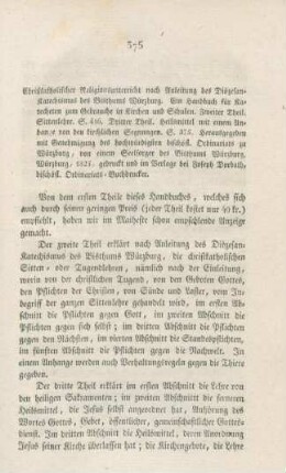 375-376 Christkatholischer Religionsunterricht nach Anleitung des Diözesan-Katechismus des Bisthums Würzburg : Ein Handbuch für Katecheten zum Gebrauche in Kirchen und Schulen"