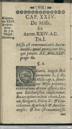 Cap. XXIV. De Missa, Ex Artic. XXIV. A.C.