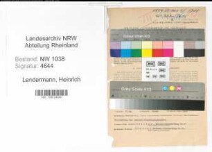 Entnazifizierung Heinrich Lendermann , geb. 09.09.1909 (Beamter)