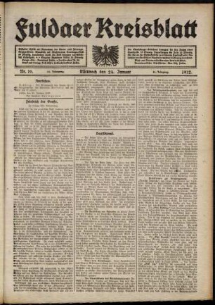 Ausgabe vom Mittwoch, den 24. Januar 1912.