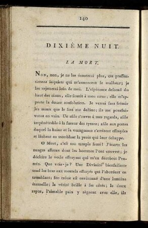 Dixième Nuit. La Mort.