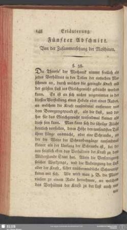Fünfter Abschnitt. Von der Zusammensetzung der Maschinen