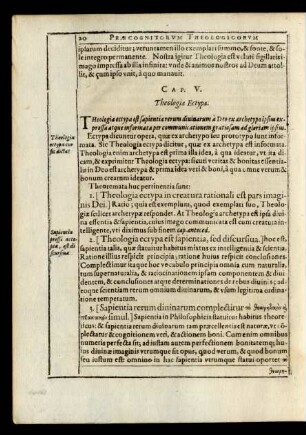 Cap. V. Theologia Ectypa.