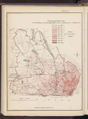 Bevölkerungsdichtigkeit 1890. Veranschaulichung der Bevölkerungsdichtigkeit nach der Volkszählung am 1. December 1890.
