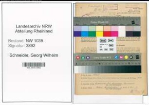 Entnazifizierung Georg Wilhelm Schneider , geb. 08.10.1900 (Steiger)
