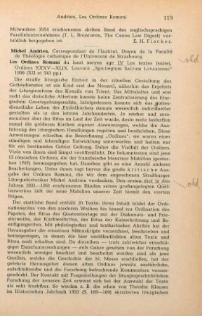 119-120 [Rezension] Les textes (Ordines XXXV - XLIX)