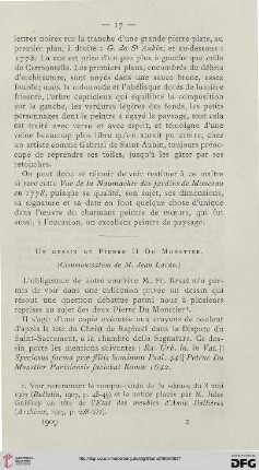 Un dessin de Pierre II Du Monstier