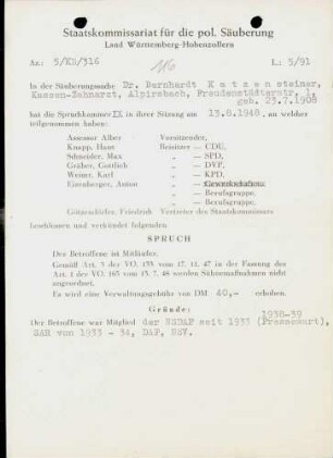 Katzensteiner, Bernhardt, Dr.