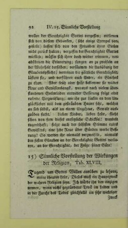 15) Sinnliche Vorstellung der Wirkungen der Religion