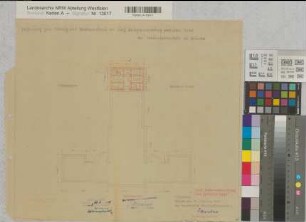 Münster (Münster) Frauenhaftanstalt Abbruch und Wiederaufbau des zerstörten Teiles Grundriß 1. Obergeschoß 1949 1 : 200 38 x 42,5 Pause Staatshochbauamt Münster Regierung Münster Nr. 33852