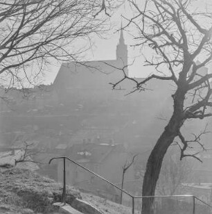 Bautzen Nordseite ohne Schnee : Bautzen. Blick auf die Stadt mit Dom St. Petri