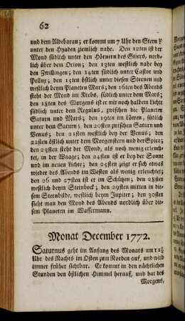 Monat December 1772.