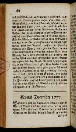 Monat December 1772.