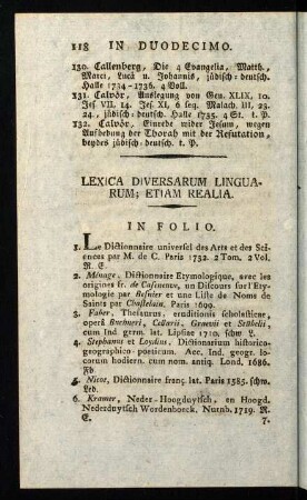 118-125, Lexica Diversarum Linguarum; etiam Realia