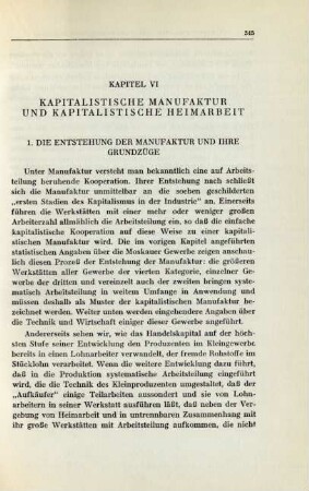 Kapitel VI Kapitalistische Manufaktur Und Kapitalistische Heimarbeit