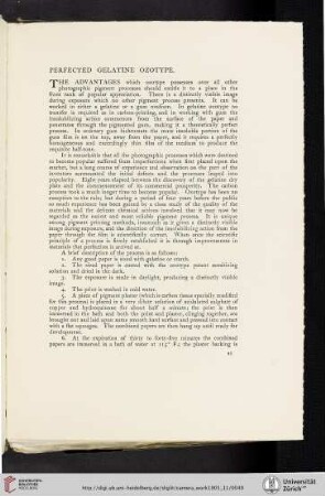 Perfected Gelatine Ozotype