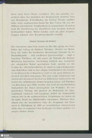 Bischof Thietmar als Bauherr