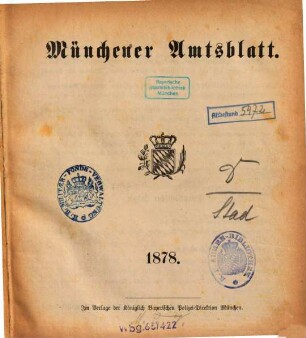 Münchener Amtsblatt. 1878