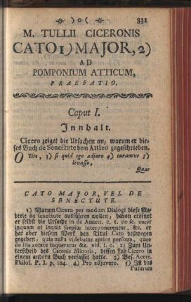 M. Tullii Ciceronis Cato Major Ad Pomponium Atticum