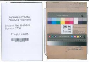 Entnazifizierung Heinrich Frings , geb. 17.01.1891 (Verwaltungsbeamter)