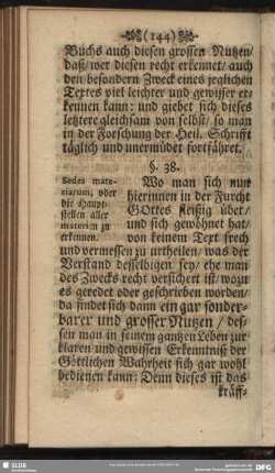 §. 38. Sedes materiarum, oder die Hauptstellen aller materien zu erkennen