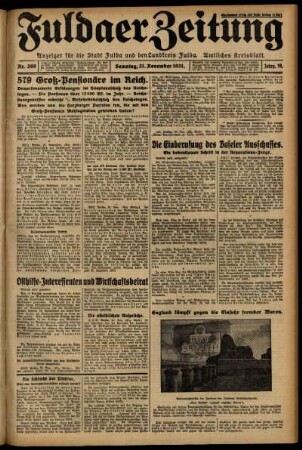 Ausgabe vom Samstag, den 21. November 1931.