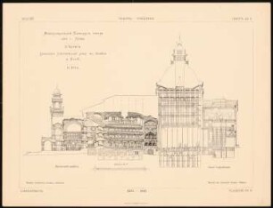 Stadttheater, Kiew: Tafel 3: Schnitt E-F (aus: L´Architecte, 1897)