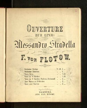 Ouverture zur Oper: Alessandro Stradella : Piano solo