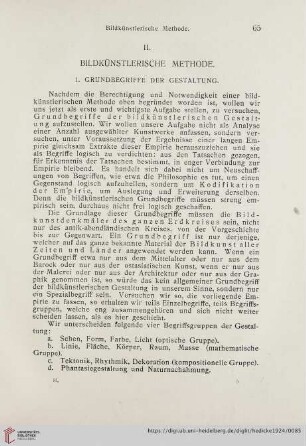 II. Bildkünstlerische Methode