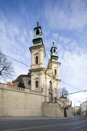 Stadtanlage, Katholische Kirche Sankt Johannes Nepomuk am Felsen, Prag, Neustadt, Tschechische Republik