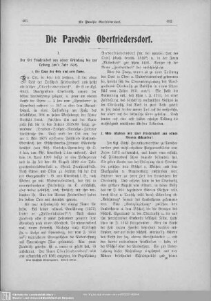 Die Parochie Oberfriedersdorf