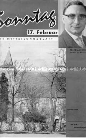 Mitteilungsblatt der CDU Zehlendorf zu den Wahlen zum Abgeordnetenhaus und den Stadtverordnetenversammlungen in Berlin 1963, Einlage mit den Namen der Zehlendorfer CDU-Kandidaten