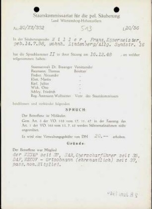Miller, Franz