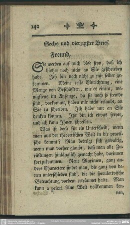 Sechs und vierzigster Brief. Freund, ...