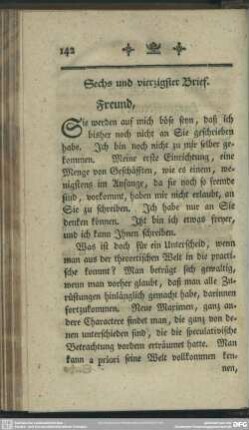 Sechs und vierzigster Brief. Freund, ...