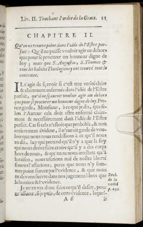 Chapitre II. Qu'on ne trouve point dans l'idée de l' Estre parfait [...]