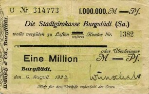 Gutschein - 1 Mill. Mark