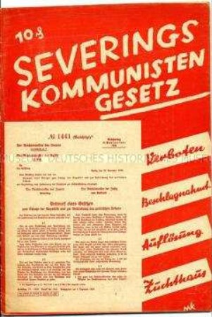 Kommunistische Propagandaschrift mit Polemik gegen das "Republikschutzgesetz" (1922, Neufassung 1930)