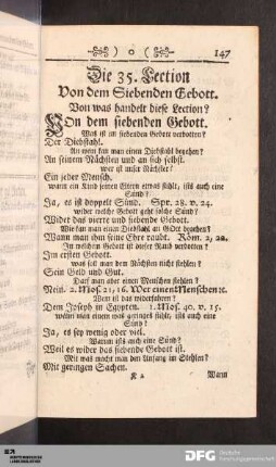 Die 35. Lection Von dem Siebenden Gebott.