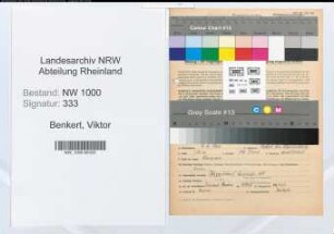 Entnazifizierung Viktor Benkert, geb. 09.06.1900 (Angestellter)