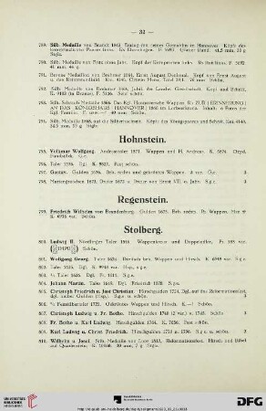 [Hohenstein, Regenstein, Stolberg...] (Nr. 795-1572)