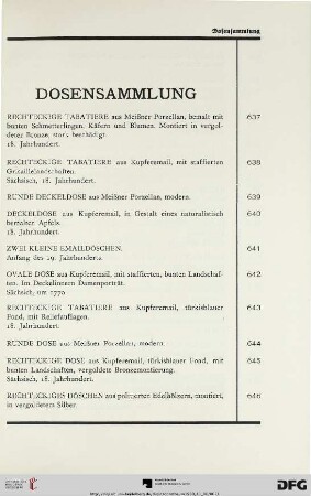 Dosensammlung (Nr. 637-716)