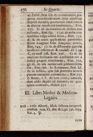 III. Libri Medici & Medico-Legales.