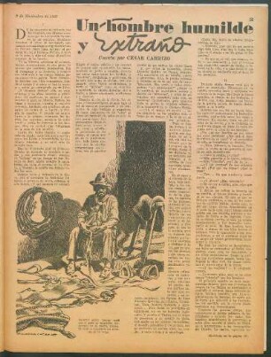 Un hombre humilde y extraño : Cuento por Cesar Carrizo