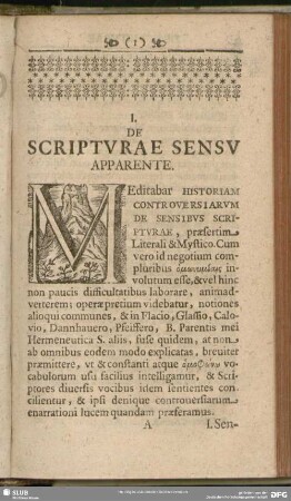 I. De Scripturae Sensu Apparente