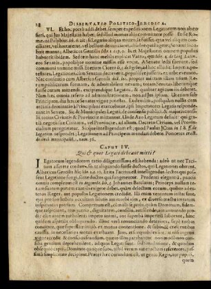 Caput IV. Qui & quot Legati debeant mitti?
