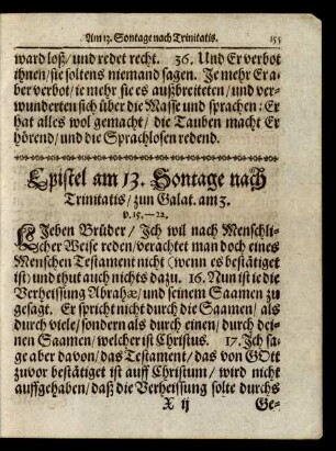 Epistel am 13. Sontage nach Trinitatis/ ...