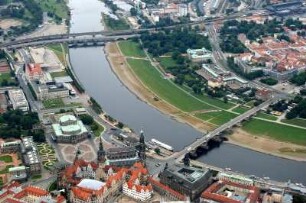 Dresden : Elbufer, Semperoper